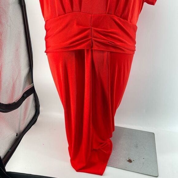 Nina Parker x Macy’s Flame Scarlet Ruched Tie-Front Shirtdress 4X NWT - Picture 11 of 15